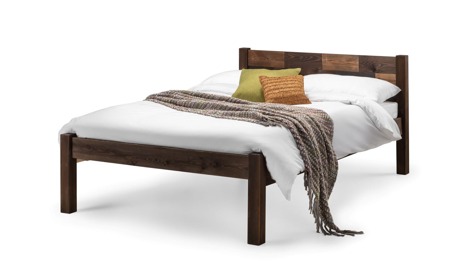 TimberRest Delamere classic solid wood bed frame with slatted headboard brown