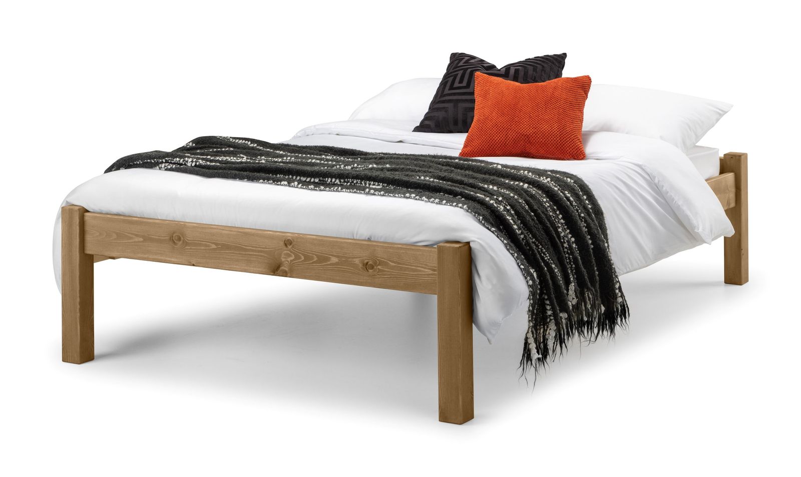 TimberRest Hatfield solid wood bed frame with large headboard