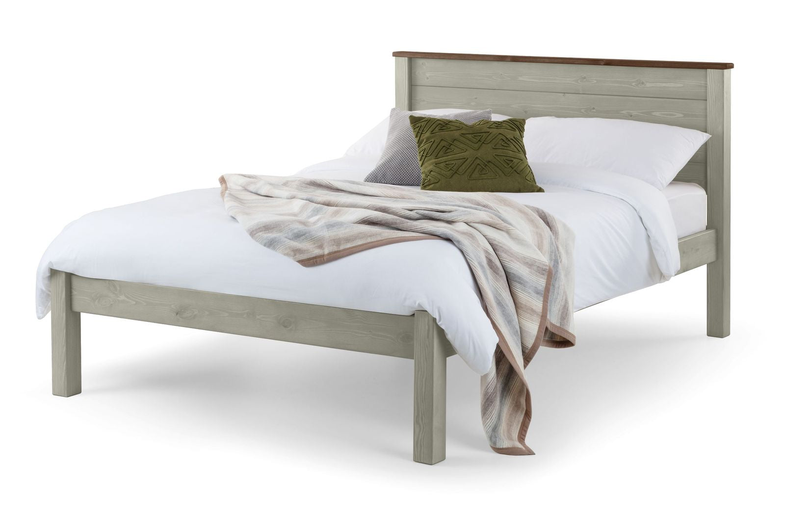 TimberRest Ashdown LFE solid wood bed frame with high headboard and low foot end