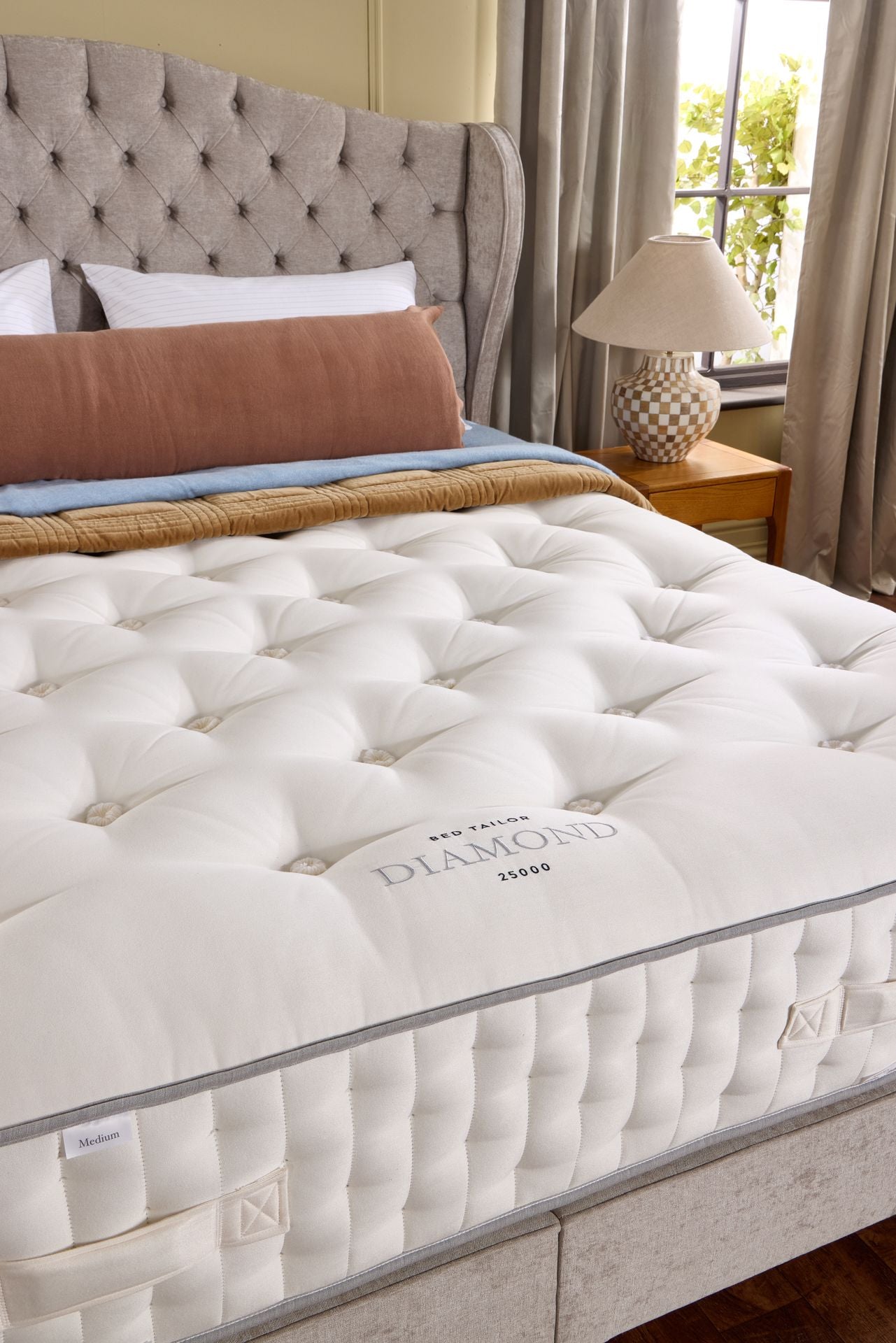 Harrisons Diamond pocket sprung mattress featuring 25000 springs, premium natural fillings and luxury comfort