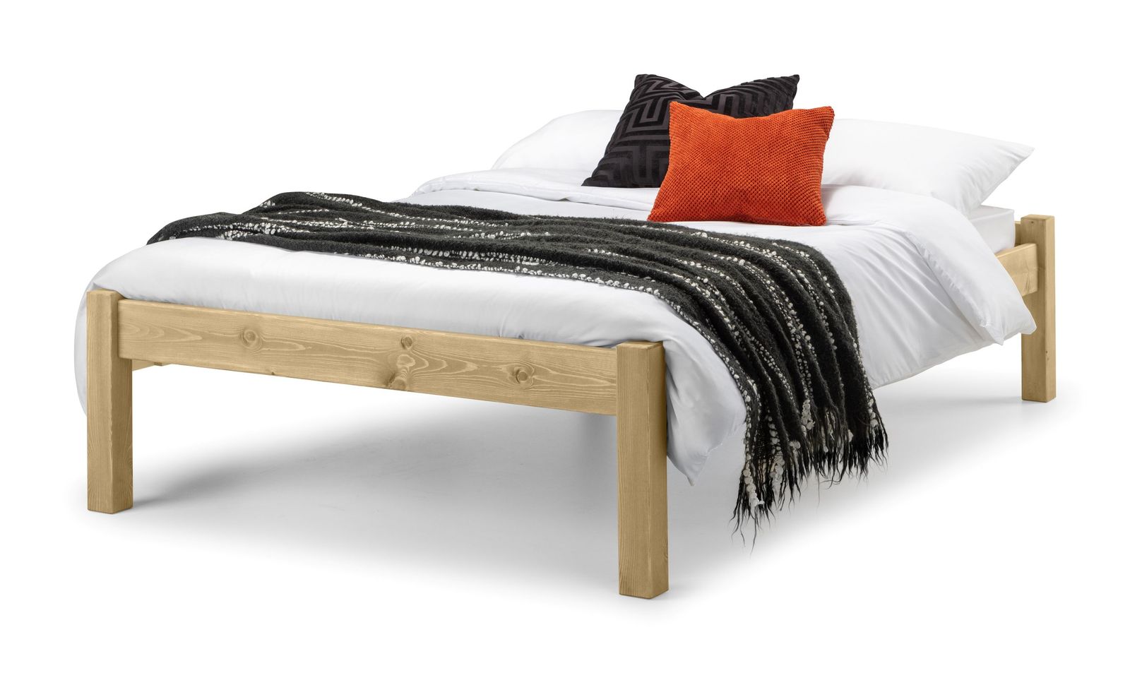 TimberRest Hatfield solid wood bed frame with large headboard