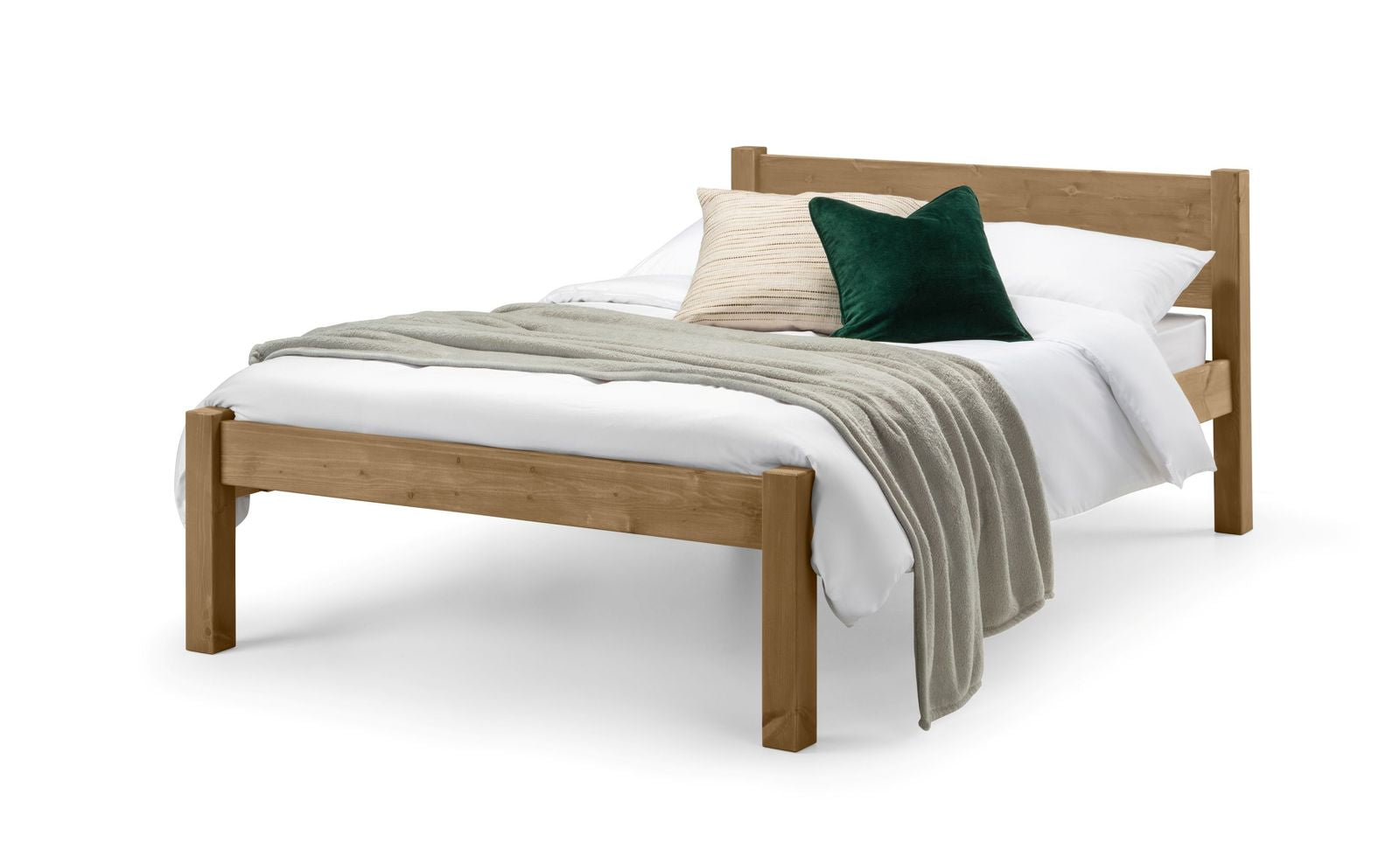 TimberRest Galloway solid wood bed frame with detailed headboard