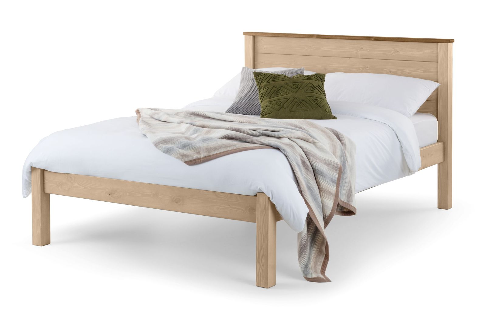 TimberRest Ashdown LFE solid wood bed frame with high headboard and low foot end