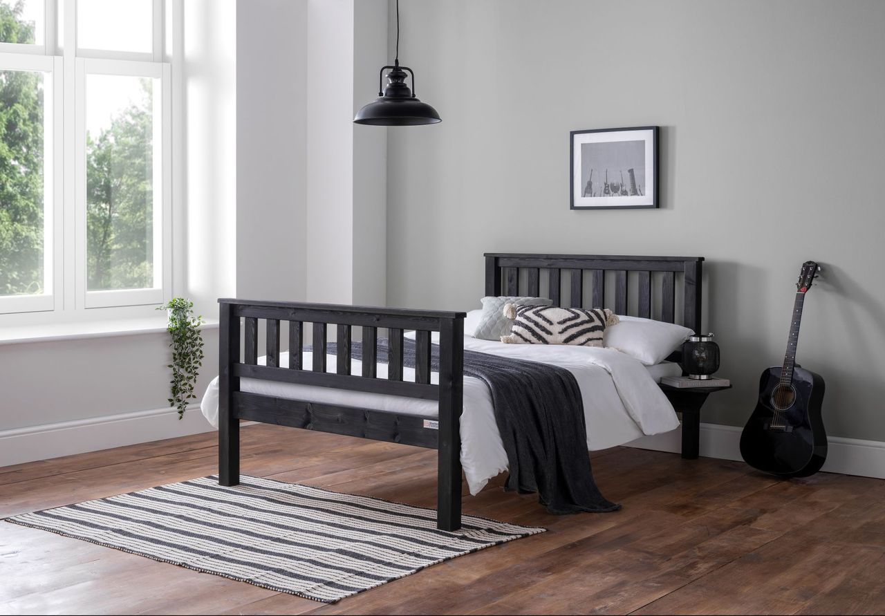 TimberRest Sherwood LFE solid wood bed frame with high headboard and high foot end