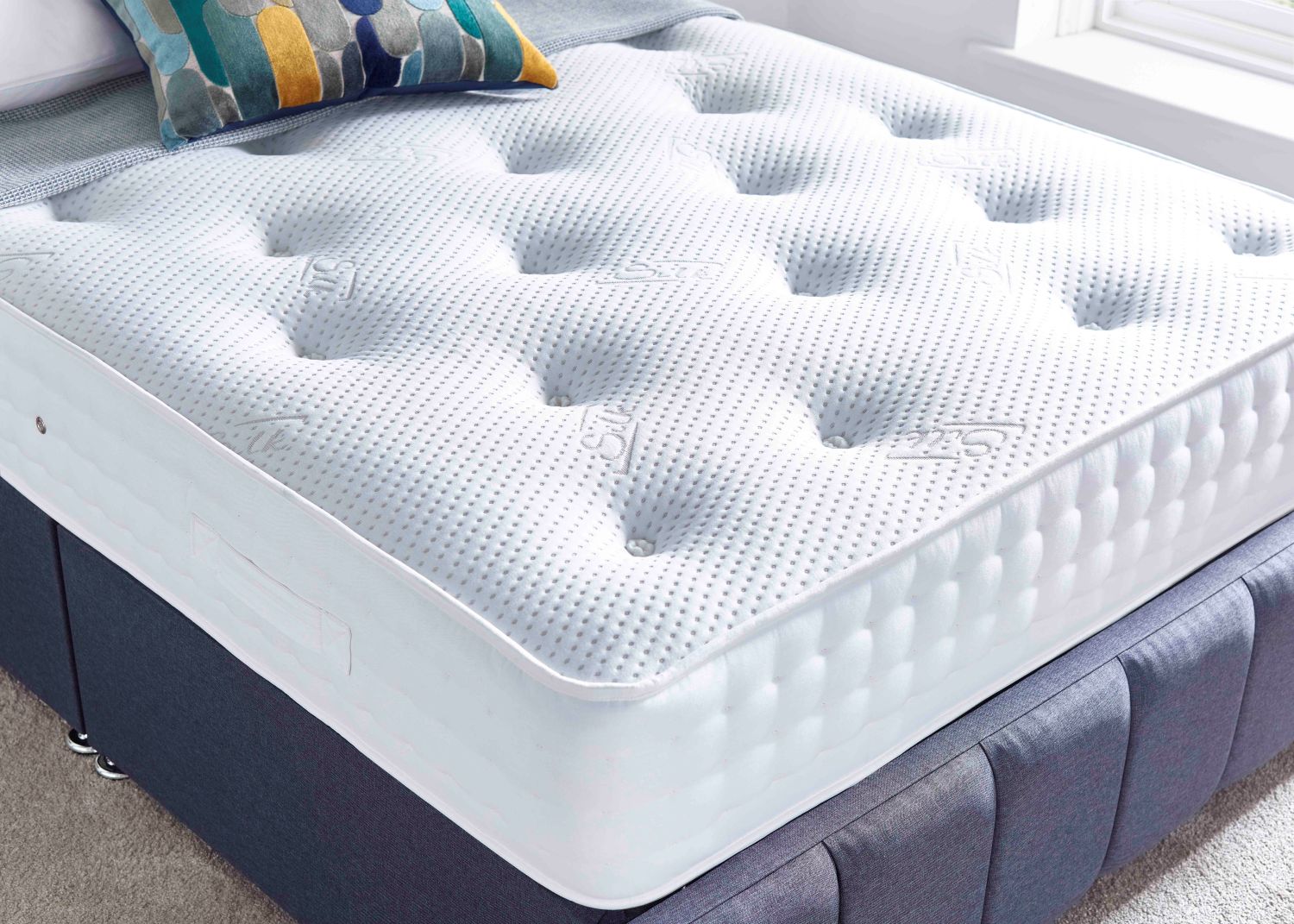 Deep Sleep Silk 1000 divan set with 24 inch strutted headboard 2 drawer storage
