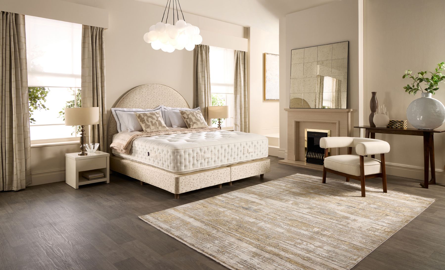 Harrisons Pearl mattress with 30000 pocket springs, handcrafted luxury design and superior body support