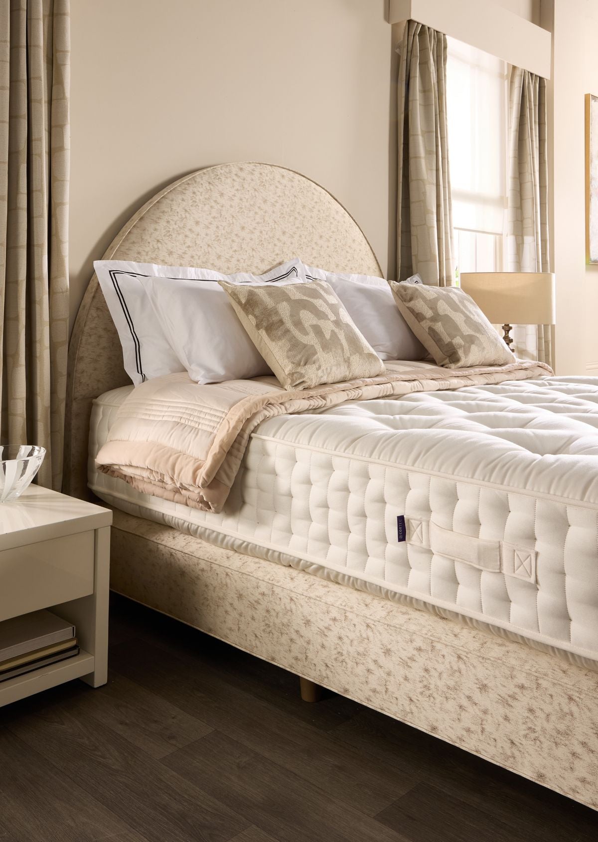 Harrisons Pearl mattress with 30000 pocket springs, handcrafted luxury design and superior body support