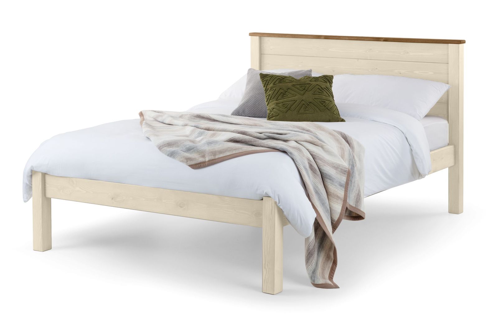 TimberRest Ashdown LFE solid wood bed frame with high headboard and low foot end