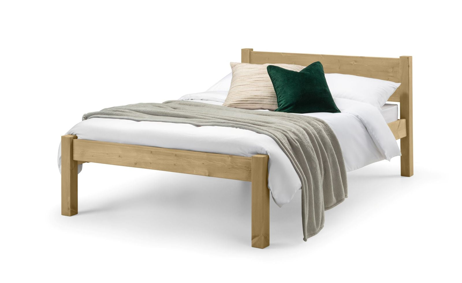 TimberRest Galloway solid wood bed frame with detailed headboard