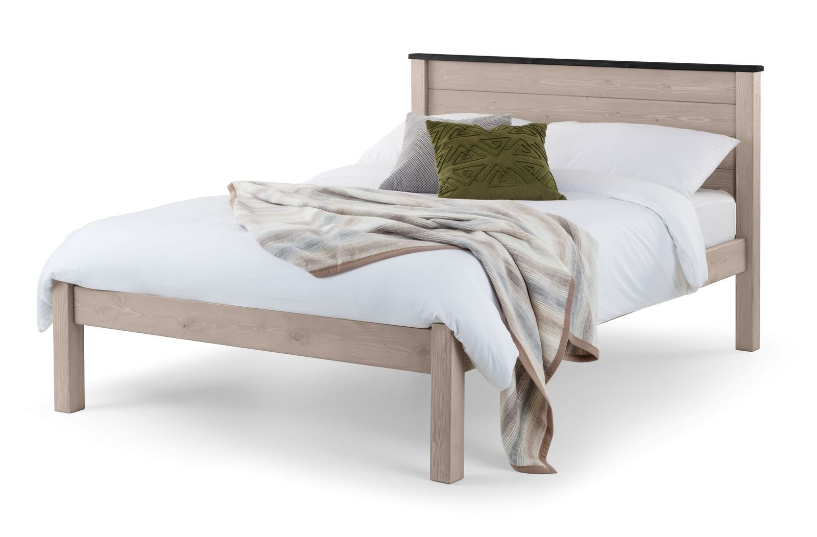 TimberRest Ashdown LFE solid wood bed frame with high headboard and low foot end