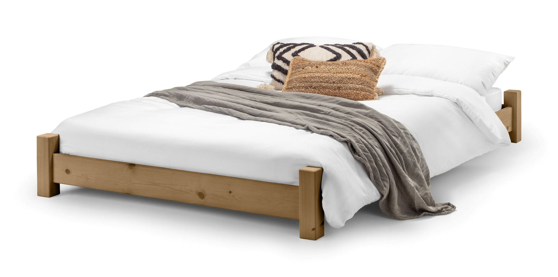 TimberRest Savernake low bedframe solid wood bed frame with classic headboard design