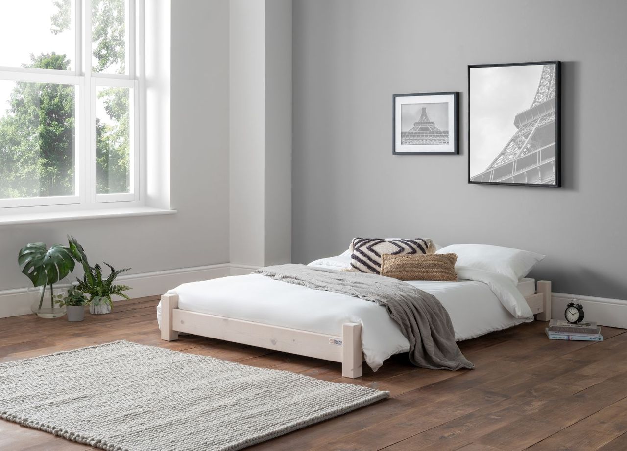 TimberRest Savernake low bedframe solid wood bed frame with classic headboard design