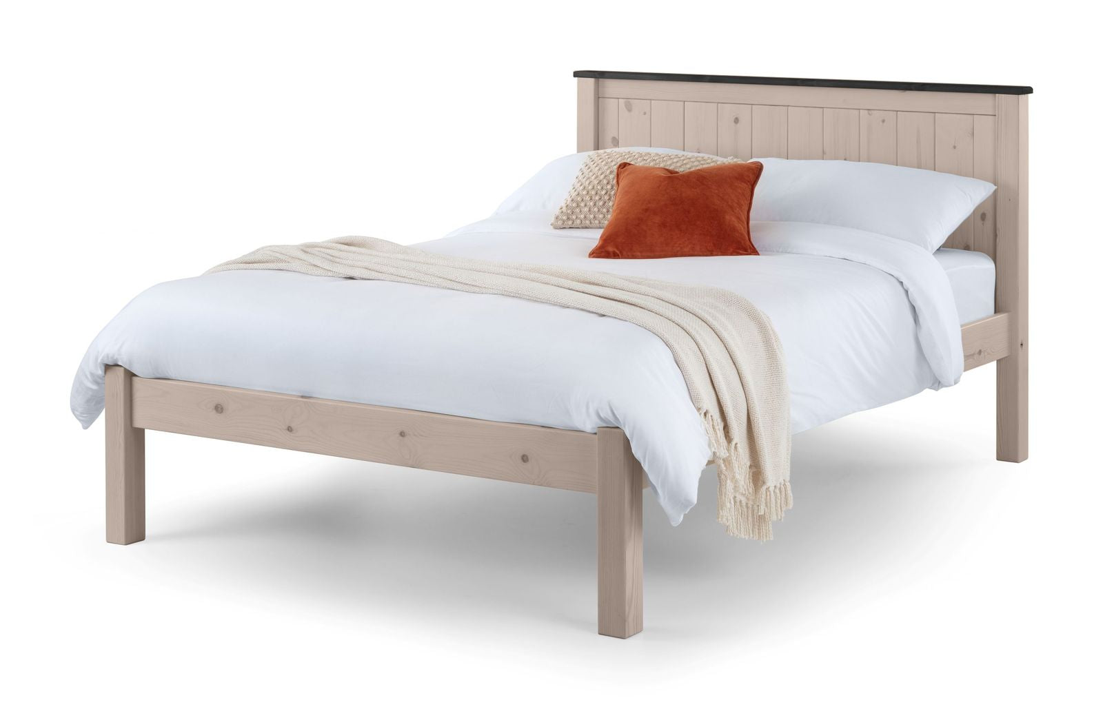 TimberRest Tollymore LFE solid wood bed frame with high headboard and low foot end
