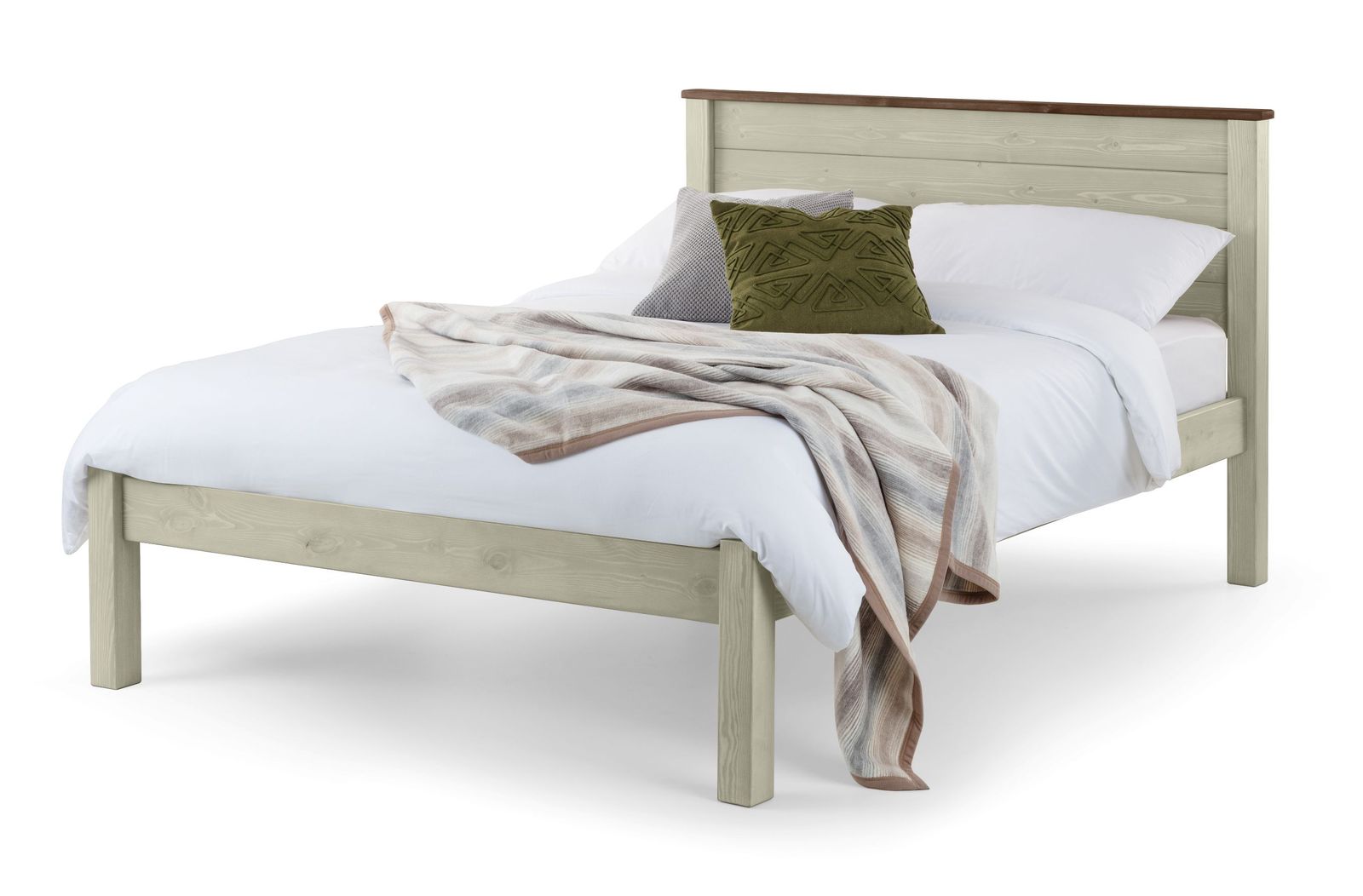 TimberRest Ashdown LFE solid wood bed frame with high headboard and low foot end