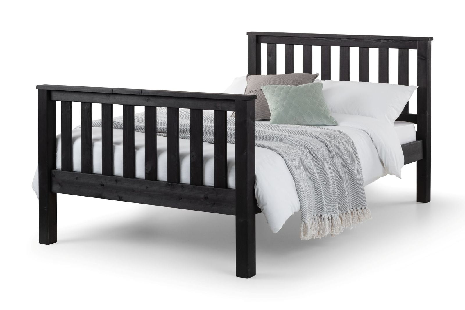 TimberRest Sherwood LFE solid wood bed frame with high headboard and high foot end