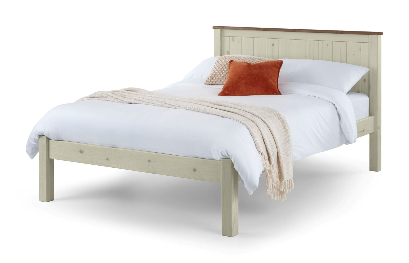 TimberRest Tollymore LFE solid wood bed frame with high headboard and low foot end